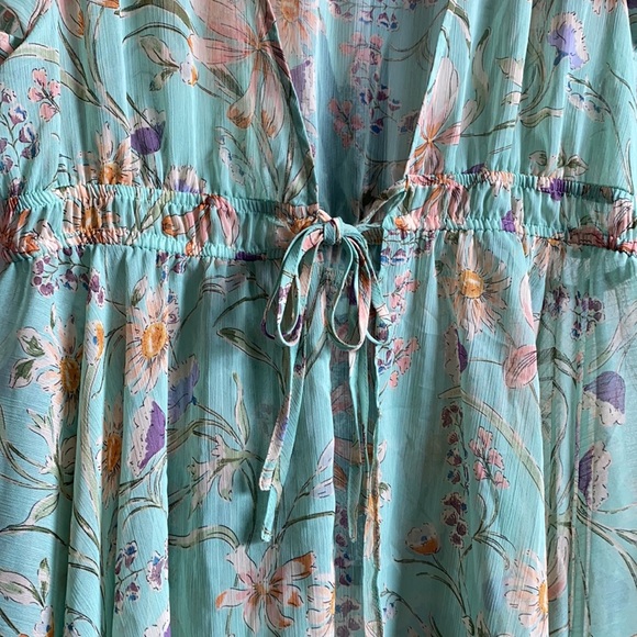 Unique sheer waterfall floral beach cover up NWOT Size 14 M/L - Picture 6 of 11